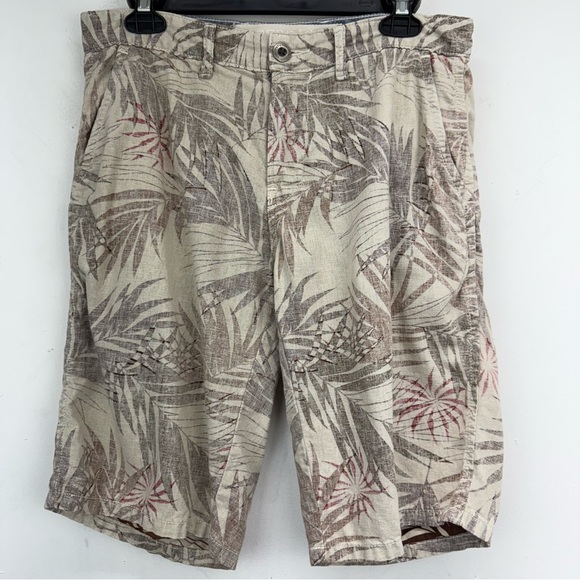 Paperbacks size 30 Men’s Tan Beige Linen Blend Tropical Beach Shorts - Picture 1 of 5